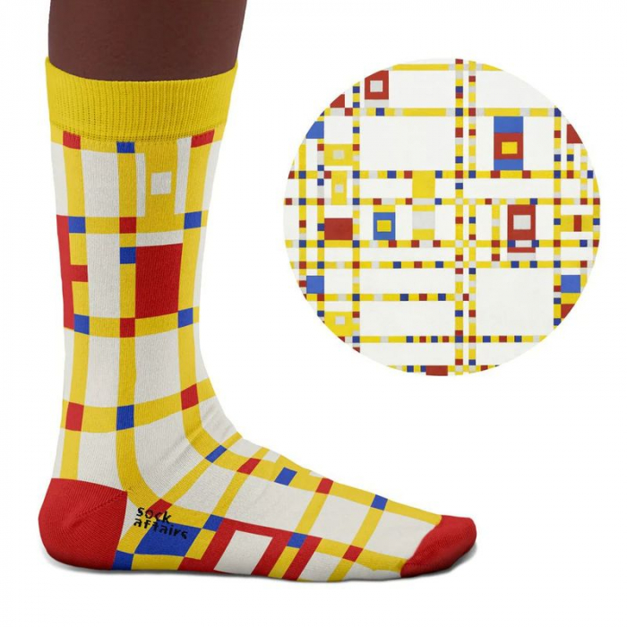 Socken Kunstwerke - Mondrian "Broadway Boogie Woogie"